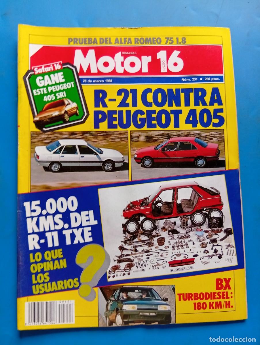 Coches: MOTOR 16. N&ordm; 231. A&Ntilde;O 1988. PRUEBA: ALFA ROMEO 75 1.8. CITRO&Euml;N BX TURBO DI&Eacute;SEL. RALLYE LLORE.. LEER