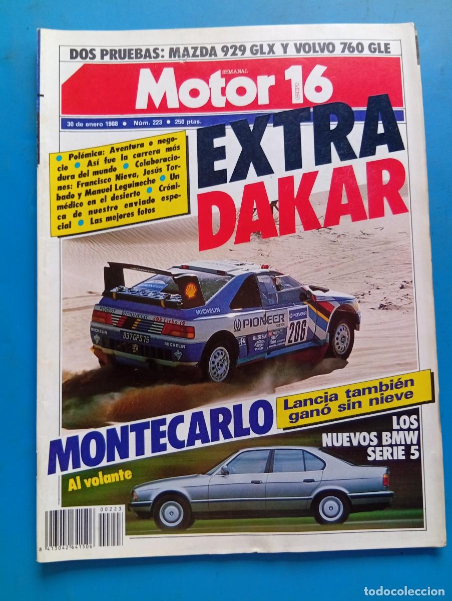 Coches: MOTOR 16. N&ordm; 223. A&Ntilde;O 1988. EXTRA DAKAR. BMW SERIE 5. TOYOTA LAND CRUISER. MAZDA 929..... LEER.