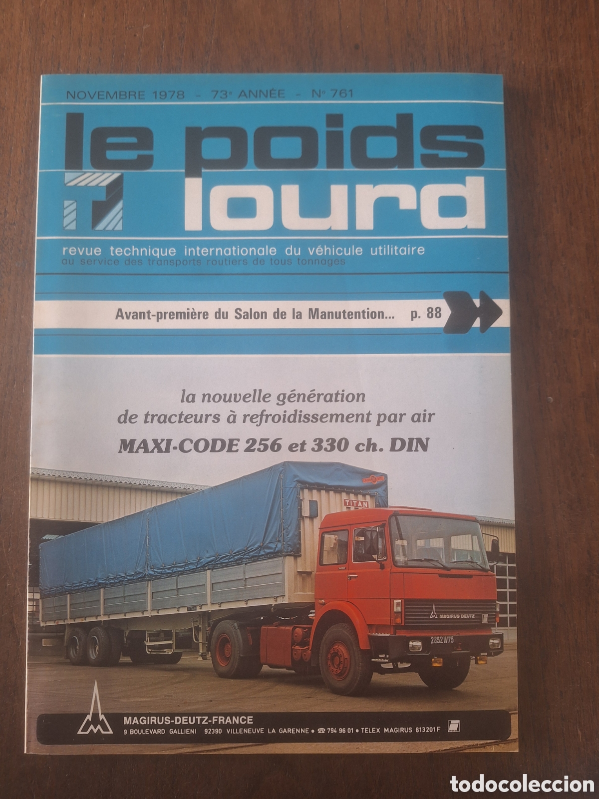 Coches: Revista le poids lourd n. 761 de 1978 camion