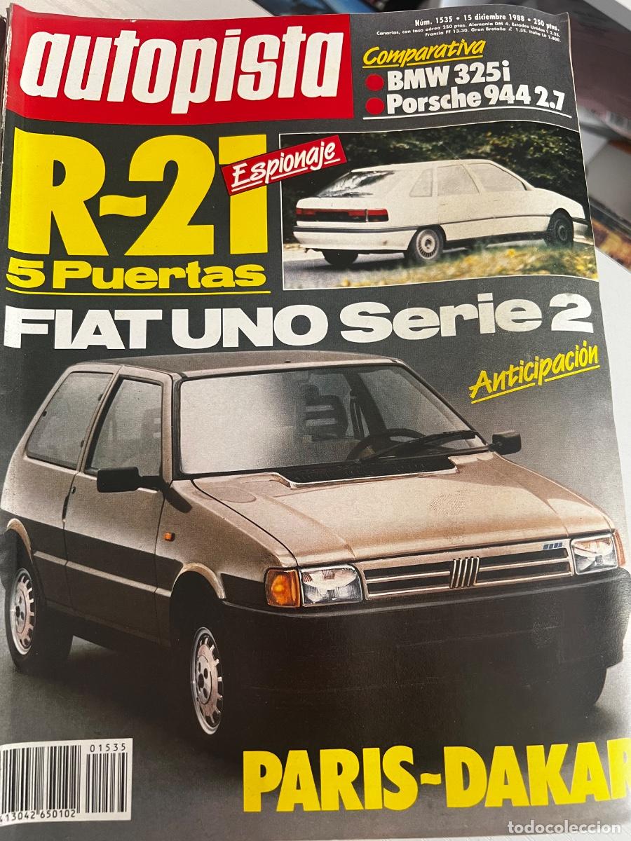 Coches: AUTOPISTA. N&deg; 1535, A&Ntilde;O 1988. FIAT UNO SERIE 2. PARIS-DAKAR. BMW 325i. PORSCHE 944 2.7