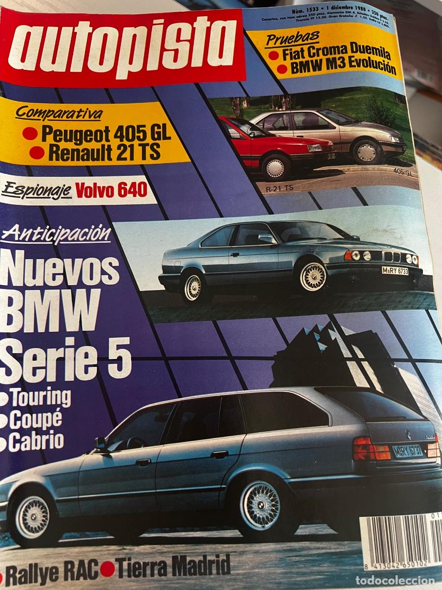 Coches: AUTOPISTA. N&deg; 1533. DICIEMBRE 1988. NUEVOS BMW SERIE 5. TOURING, COUPE, CABRIO.