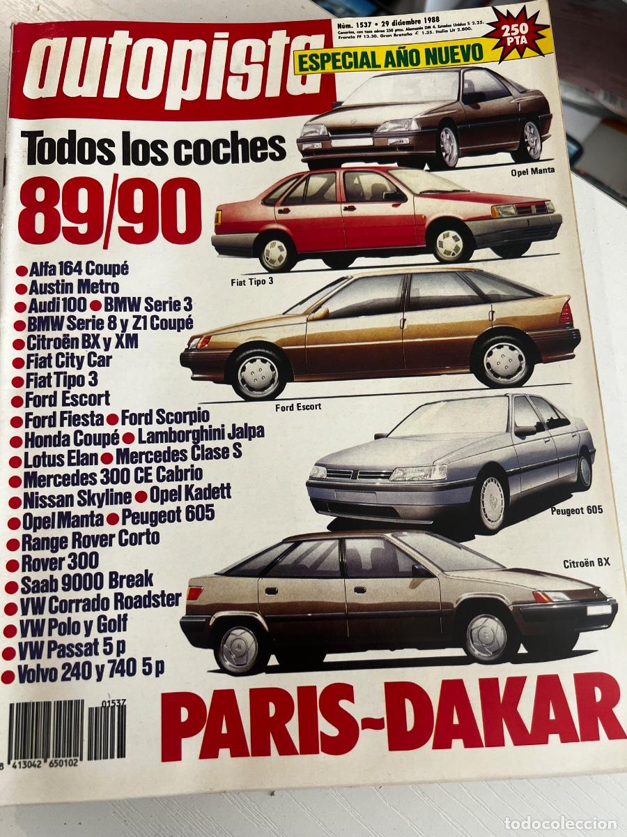 Coches: AUTOPISTA. N&deg; 1537, A&Ntilde;O 1988. TODOS LOS COCHE 89/90. PARIS-DAKAR. ALFA 164 COUPE.