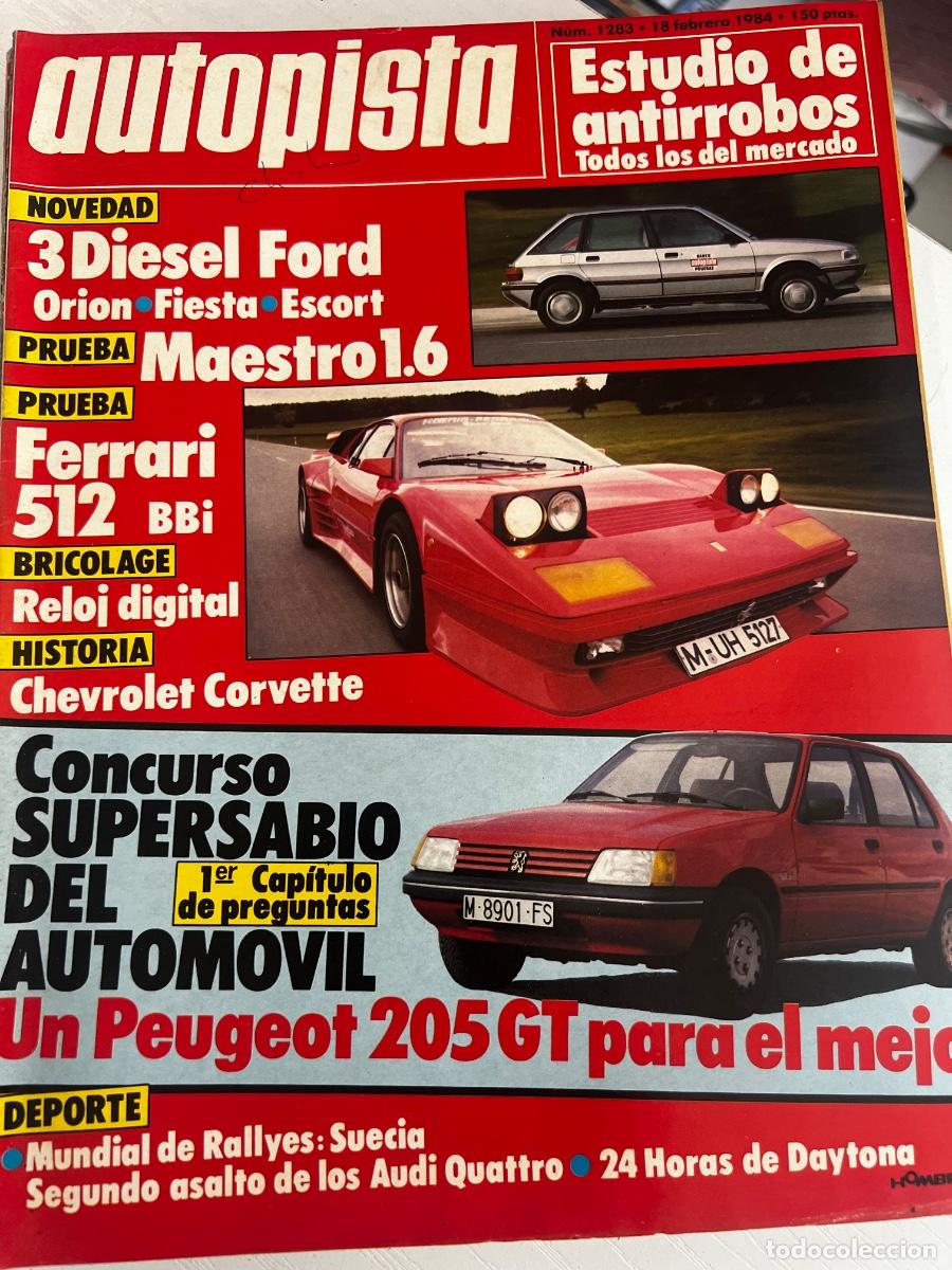 Coches: AUTOPISTA. N&ordm; 1283. A&Ntilde;O 1984. PRUEBA: FERRARI 512 BB. MG MAESTRO 1.6. 32 RALLYE COSTA BRAVA.... LEER