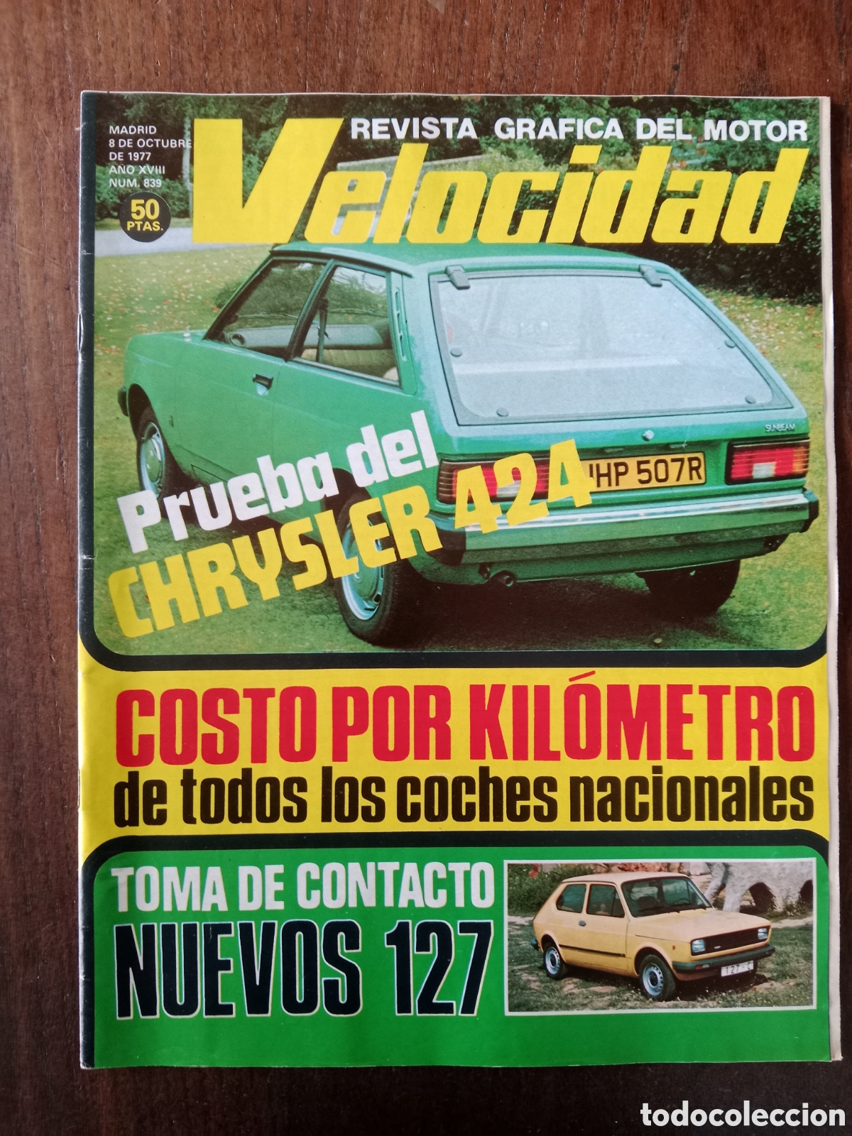 Coches: Revista velocidad n. 839 de 1977 autom&oacute;vil Chrysler Seat