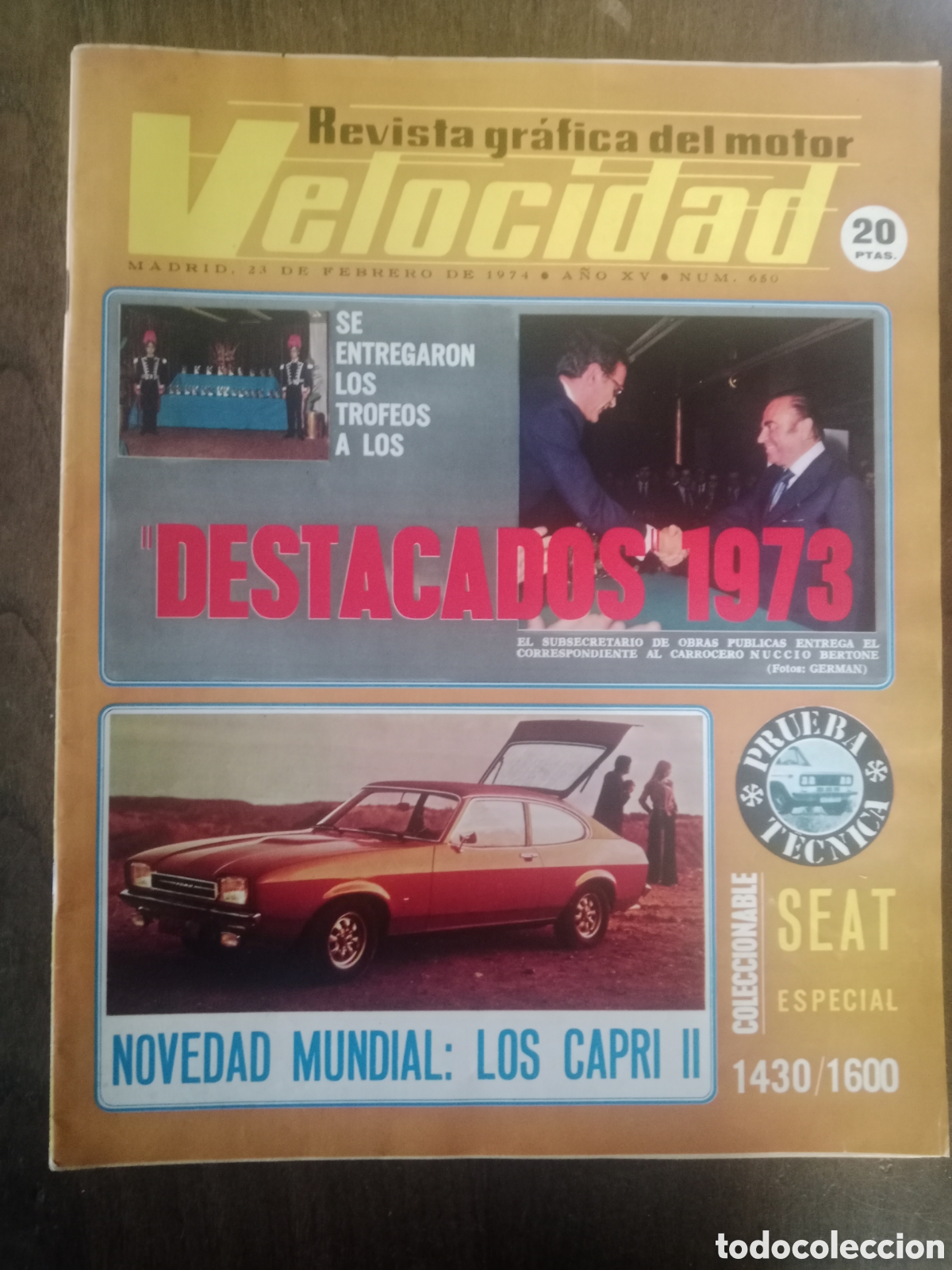 Coches: Revista velocidad n. 650 de 1974 autom&oacute;vil Seat Ford