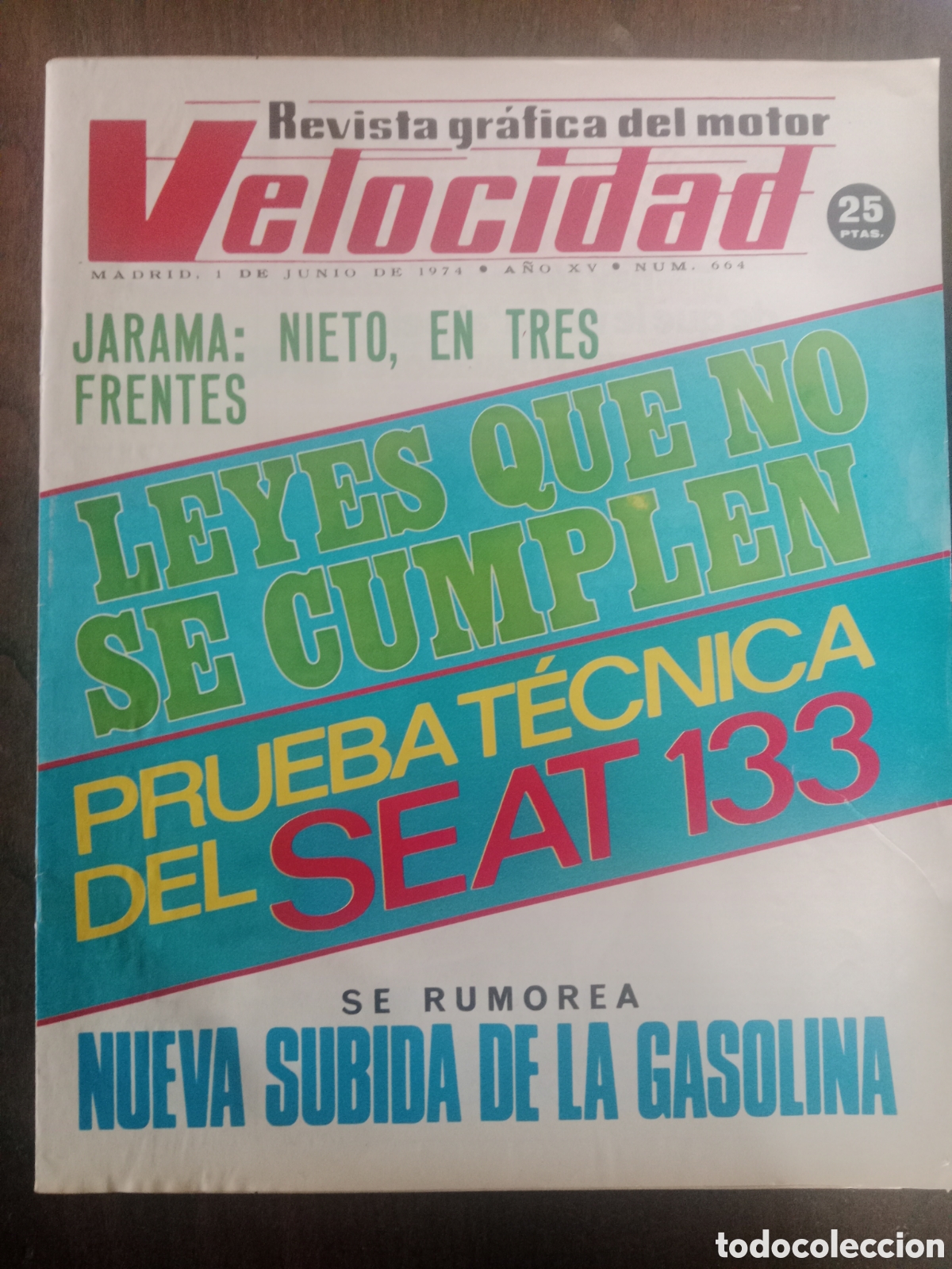 Coches: Revista velocidad n. 664bd3 1974 autom&oacute;vil Seat