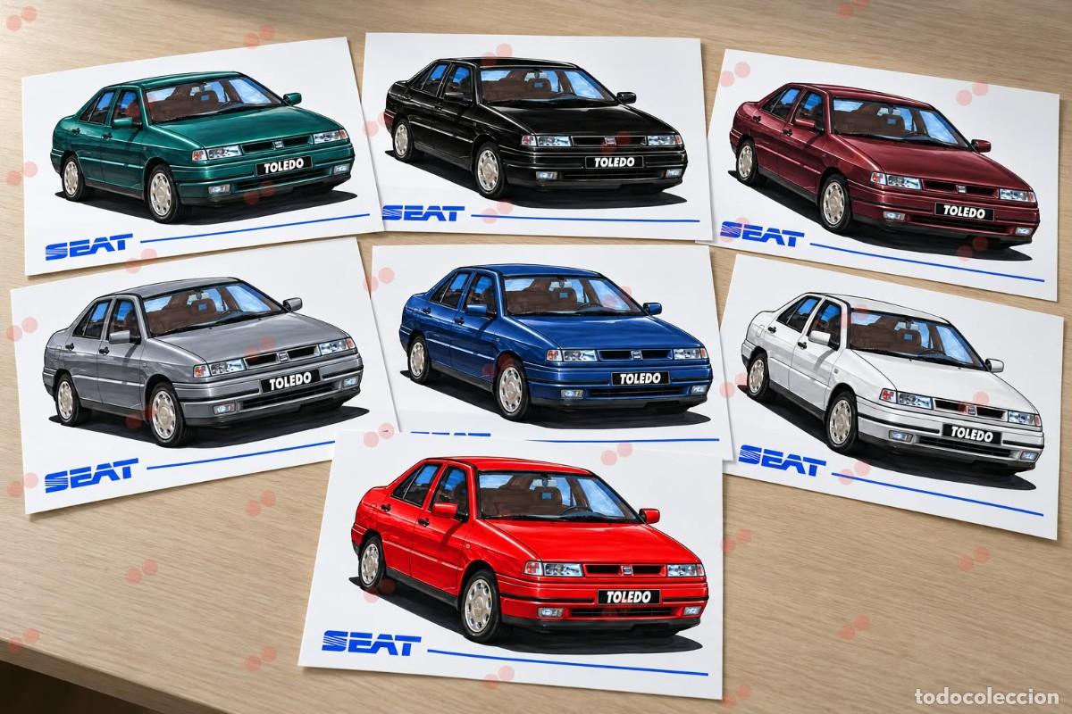 Coches: 7x Seat Toledo mk1 cuadro dibujo A4 art print framed