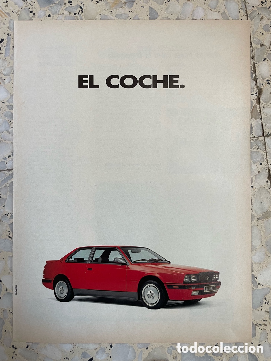 Coches: Publicidad Maserati / Hoja de revista