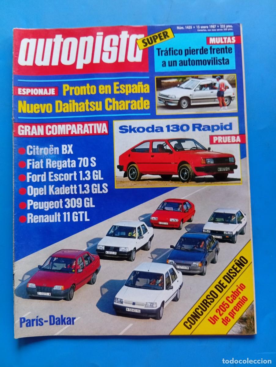 Coches: AUTOPISTA. N&ordm; 1435. A&Ntilde;O 1987. PRUEBA: CITR&Ouml;EN BX. FIAT REGATA 70S. FORD ESCORT 1.3 CL. SKODA.. LEER.