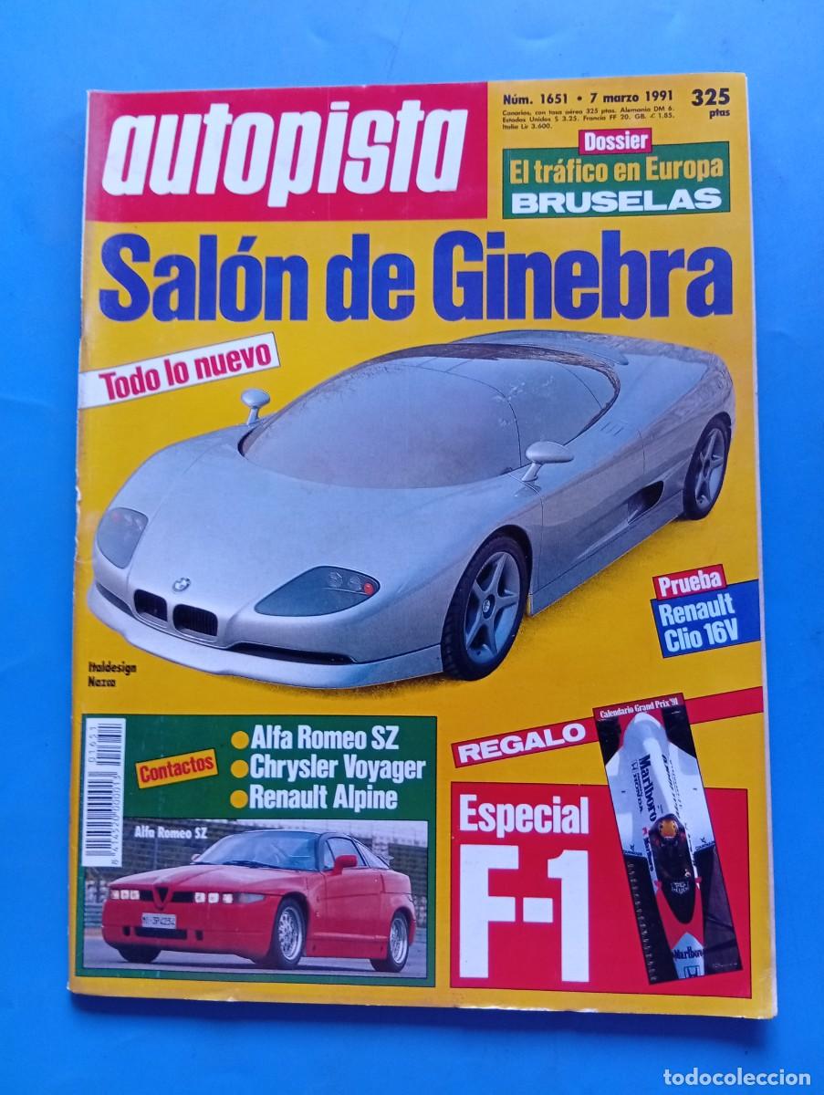 Coches: AUTOPISTA. N&ordm; 1651. A&Ntilde;O 1991. EL TRAFICO EN EUROPA BRUSELAS. ALFA ROMEO SZ. CHRYSLER VOYAGER... LEER