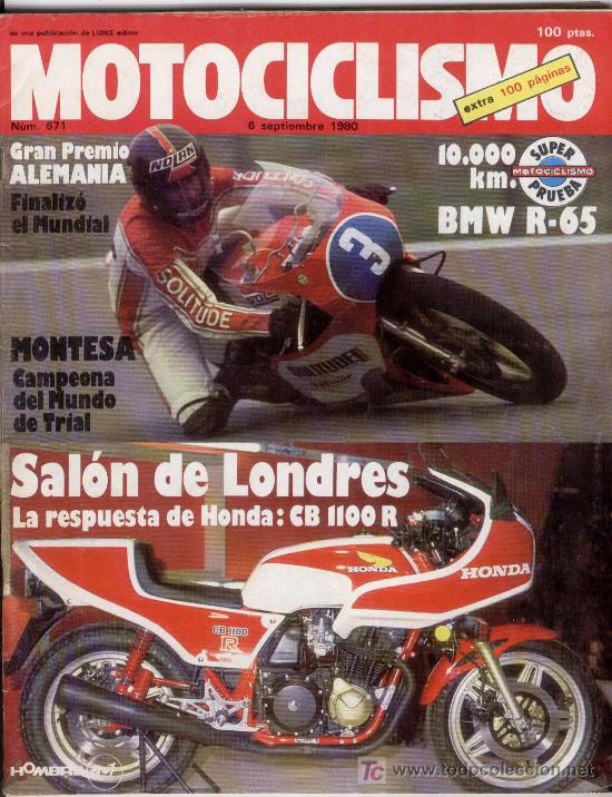 Coches y motocicletas: REVISTA MOTOCICLISMO N&ordm; 671 , EXTRA 6 SEPTIEMBRE 1980 / GP ALEMANIA - BMW R-65 - HONDA CB1100 R -