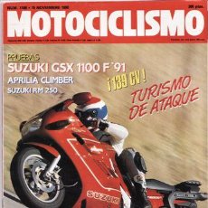 Coches y Motocicletas: REVISTA MOTOCICLISMO Nº 1186 AÑO 1990. PRU: SUZUKI GSX 1100 F, APRILIA CLIMBER (91). SUZUKI RM 250.. Lote 27218574