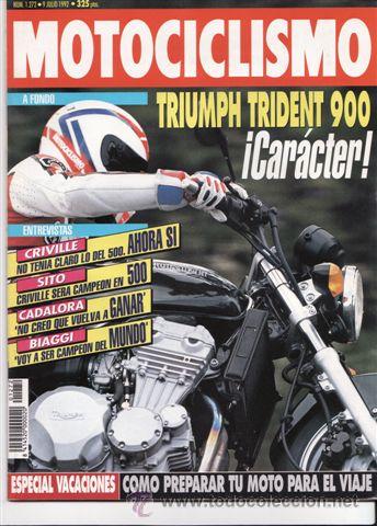Coches y Motocicletas: REVISTA MOTOCICLISMO N&ordm; 1272 A&Ntilde;O 1992. PRUEBA: TRIUMPH TRIDENT 900. PEUGEOT SV 80.