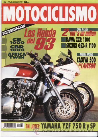 Autos und Motorr&auml;der: REVISTA MOTOCICLISMO N&ordm;1292 A&Ntilde;O 1992. PRUEBA: YAMAHA YZF 750 R. CAGIVA C-592. ALFER AR 250.