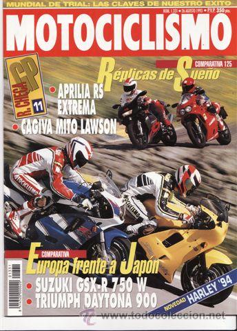 Voitures et Motocyclettes: REVISTA MOTOCICLISMO N&ordm; 1331 A&Ntilde;O 1993.PRU:HONDA CANOPY.COMP:APRILA RS 125 EXTREMA Y CAGIVA MITO 125.