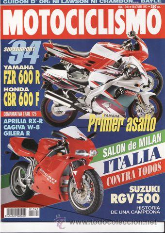 Automobili e Motociclette: REVISTA MOTOCICLISMO N&ordm; 1340 A&Ntilde;O 1993. COMPARATIVA: GILERA 125 R, APRILIA RX 125 R Y CAGIVA W 8.