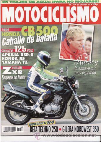 Cars and Motorcycles: REVISTA MOTOCICLISMO N&Uacute;MERO 1343 A&Ntilde;O 1993. PRUEBA: GILERA NORDWEST 350. HONDA CB 500