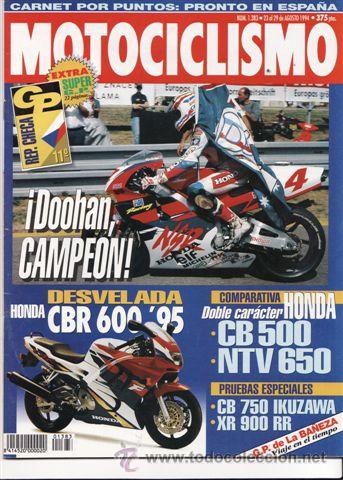 Autos und Motorr&auml;der: REVISTA MOTOCICLISMO N&ordm; 1383 A&Ntilde;O 1994.PRU: HONDA XR 900 RR. HONDA CB 750 IKUZAWA: COMP: HONDA CB 500
