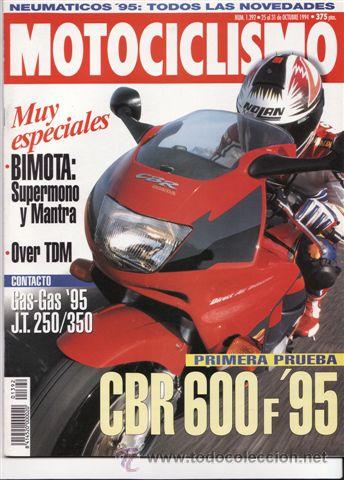 Cars and Motorcycles: REVISTA MOTOCICLISMO N&ordm; 1392 A&Ntilde;O 1994. PRU: OVER OV-15A EUROTIWN. PRES: HONDA CBR 600 F (95).