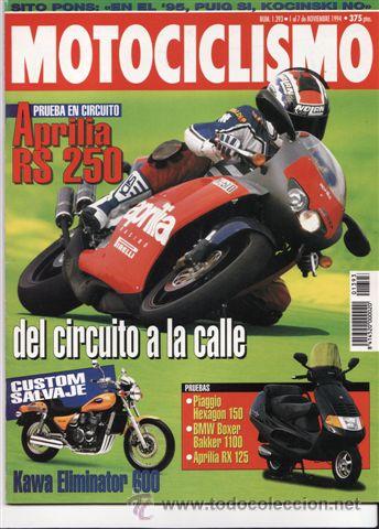 Voitures et Motocyclettes: REVISTA MOTOCICLISMO N&ordm; 1393 A&Ntilde;O 1994. PRUEBA: BMW R 1100 RS BAKKER. PIAGIO HEXAGON 150.