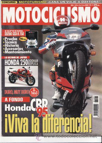 Cars and Motorcycles: REVISTA MOTOCICLISMO N&ordm; 1403 A&Ntilde;O 1995. A FONDO: HONDA CBR 600 F. PRU RACING: YAMAHA YZF 750 CASOLI.