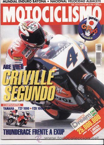 Voitures et Motocyclettes: REVISTA MOTOCICLISMO N&ordm; 1470 A&Ntilde;O 1996.PRU:SUZUIKI RGV 250.APRILIA LEONARDO 125.COMP:YAMAHA 1000 YZF.