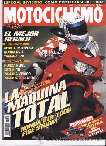 Voitures et Motocyclettes: REVISTA MOTOCICLISMO N&ordm; 1505 A&Ntilde;O 1996. PRUEBA: HONDA VTR 1000. SCORPA EASY RACE TCS.