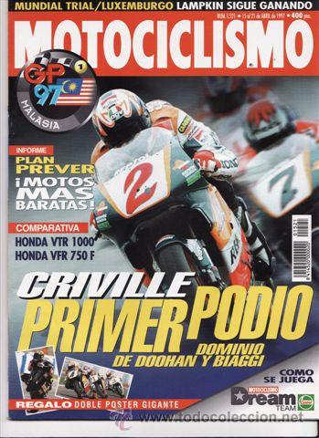 Voitures et Motocyclettes: REVISTA MOTOCICLISMO N&ordm; 1521 A&Ntilde;O 1997. PRUEBA: HONDA X4. COMP: HONDA VFR 750 F Y HONDA VFR 1000 F.