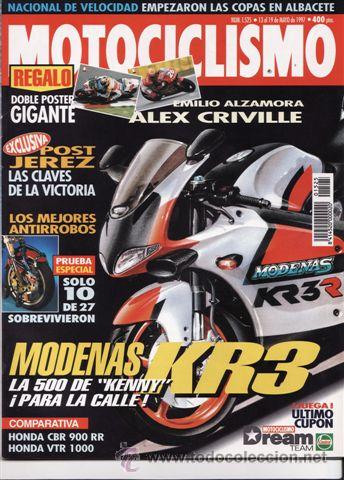 Carros e motociclos: REVISTA MOTOCICLISMO N&ordm; 1525 A&Ntilde;O 1997. PRUEBA: MECATECNO BRINDIS CX 50. COMP: HONDA CBR 900 RR