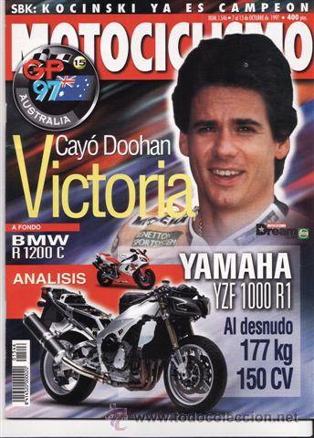 Coches y motocicletas: REVISTA MOTOCICLISMO N&ordm; 1546 A&Ntilde;O 1997. PRUEBA: BMW 1200 C. ANALISIS: YAMAHA YZF 1000 R1.