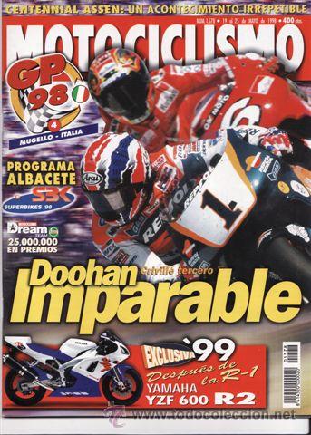 Coches y motocicletas: REVISTA MOTOCICLISMO N&ordm; 1578 A&Ntilde;O 1998. PRUEBA: TRIUMPH THUNDERBIRD. PRUEBA: YAMAHA WHY YH 50. REPORT
