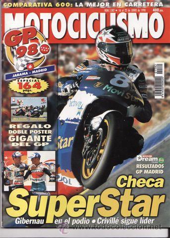 Automobili e Motociclette: REVISTA MOTOCICLISMO N&ordm; 1582 A&Ntilde;O 1998. PRUEBA: HONDA X4 1300. MUZZY SB 850 RAPTOR. KYMCO MOVIE 125.