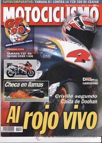 Cars and Motorcycles: REVISTA MOTOCICLISMO N&ordm; 1592 A&Ntilde;O 1998.PRU:YAMAHA WHY YZ-50.COMP:HONDA CBR RR (92) Y CRB 900 RR (98).