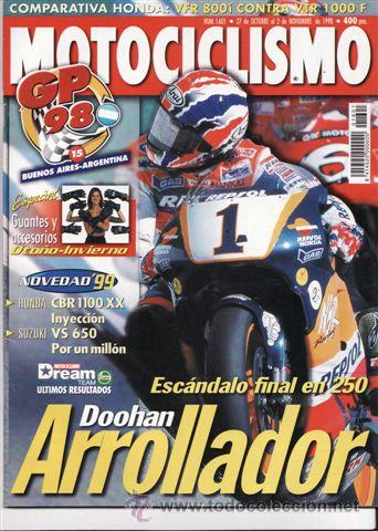 Cars and Motorcycles: REVISTA MOTOCICLISMO N&ordm; 1601 A&Ntilde;O 1998. PRU: HONDA CBR 1100 XX.COMP:HONDA VFR 800 Y HONDA VTR 1000 F.