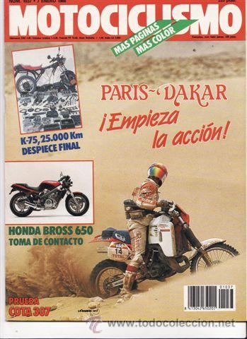 Coches y Motocicletas: REVISTA MOTOCICLISMO N&ordm; 1037 A&Ntilde;O 1988. PRU: HONDA BROSS 600. MONTESA COTA 307. BMW K-75 25.000 KM.