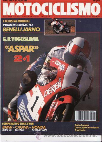 Cars and Motorcycles: REVISTA MOTOCICLISMO N&ordm; 1065 A&Ntilde;O 1988. PRUEBA: BENELLI 125 JARNO. HONDA TL 50. COMP: BMW R 100 GS,