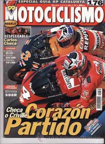 Cars and Motorcycles: REVISTA MOTOCICLISMO N&ordm; 1634 A&Ntilde;O 1999. PRUEBA: BIMOTA SB8-R. HUSQVARNA TE 610 E. APRILIA R4S 125.