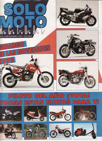 Autos und Motorr&auml;der: REVISTA SOLO MOTO ACTUAL N&ordm; 815 A&Ntilde;O 1992. PRU: RABASA PANTHER 50 FD.RAC:HONDA NSR 500.HONDA NSR 250.