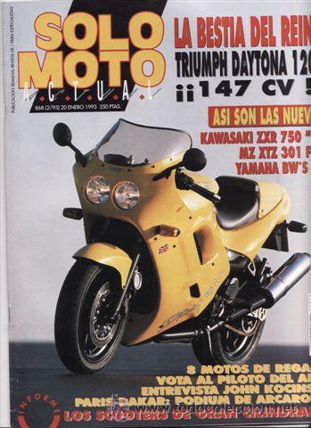 Autos und Motorr&auml;der: REVISTA SOLO MOTO ACTUAL N&ordm; 868 A&Ntilde;O 1993. PRU: TRIUMPH DAYTONA 1200.MZ ETZ 301 FUN. TEST: FANTIC KEY