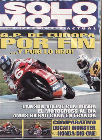 Cars and Motorcycles: REVISTA SOLO MOTO ACTUAL N&ordm; 892 A&Ntilde;O 1993.PRU:TRIUMPH DAYTONA COMP:DUCATI MONSTER Y HONDA CB BIG ONE.