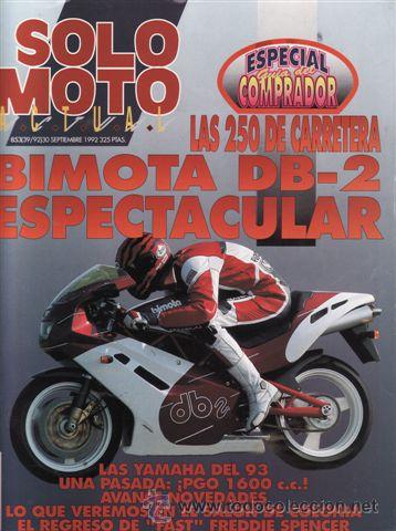 Autos und Motorr&auml;der: REVISTA SOLO MOTO ACTUAL N&ordm; 853 A&Ntilde;O 1992. TEST: BIMOTA DB 2 900. COMP: HONDA CB 250 TWO FIFTY