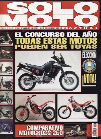Automobili e Motociclette: REVISTA SOLO MOTO ACTUAL N&ordm; 916 A&Ntilde;O 1993. PRU: YAMAHA DT 80. COMP: HONDA CR 250, HUSQVARNA CR 250,