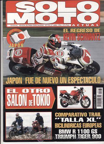 Coches y Motocicletas: REVISTA SOLO MOTO ACTUAL N&ordm; 933 A&Ntilde;O 1994. COMPARATIVA: TRIUMPH 900 TIGER Y BMW R 1100 GS. MECATECNO
