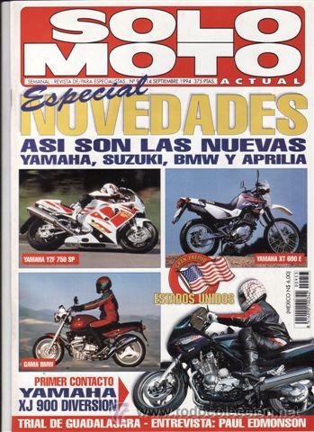 Coches y motocicletas: REVISTA SOLO MOTO ACTUAL N&ordm; 953 A&Ntilde;O 1994. PRUEBA. YAMAHA DIVERSION 900. REPORTAJES Y DEPORTE PREGUNT