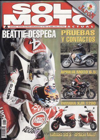 Coches y motocicletas: REVISTA SOLO MOTO ACTUAL N&ordm; 985 A&Ntilde;O 1995. PRUEBA: APRILIA MOTO 650. YAMAHA XJR 1200.
