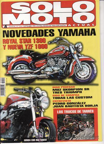 Voitures et Motocyclettes: REVISTA SOLO MOTO ACTUAL N&ordm; 1004 A&Ntilde;O 1995. PRUEBA: HONDA CBR 900 NAKED. COMP: GILERA EAGLET 50
