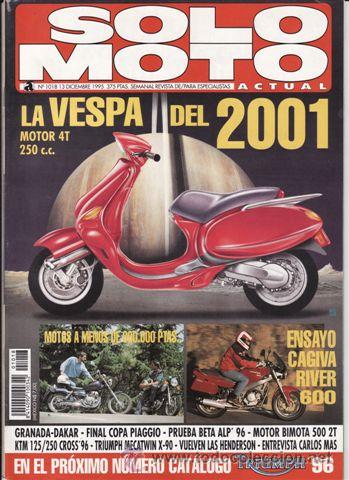 Voitures et Motocyclettes: REVISTA SOLO MOTO ACTUAL N&ordm; 1018 A&Ntilde;O 1995. PRUEBA. CAGIVA RIVER 600. PRUEBA. BETA ALP 250. REPORTAJE