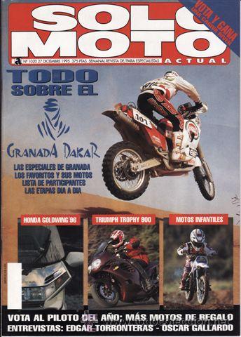 Voitures et Motocyclettes: REVISTA SOLO  MOTO ACTUAL N&ordm; 1020 A&Ntilde;O 1995. PRUEBA: TRIUMPH TROPHY 900. REPORTAJES Y DEPORTE PREGUTN