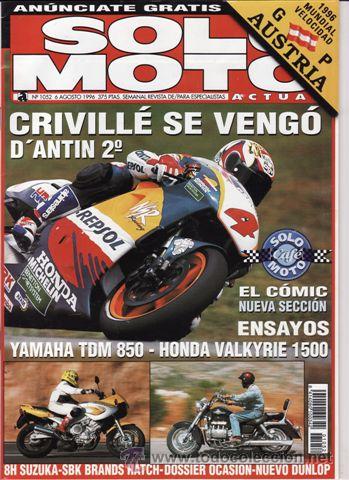 Voitures et Motocyclettes: REVISTA SOLO MOTO ACTUAL N&ordm; 1052 A&Ntilde;O 1996. PRUEBA: HONDA VALKYRIE 1500. REPORTAJES Y DEPORTE PREGUNT