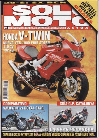 Coches y motocicletas: REVISTA SOLO MOTO ACTUAL N&ordm; 1057 A&Ntilde;O 1996. COMPARATIVA: HONDA GL 1500 C VALKYRIE Y YAMAHA XVZ 1300 R